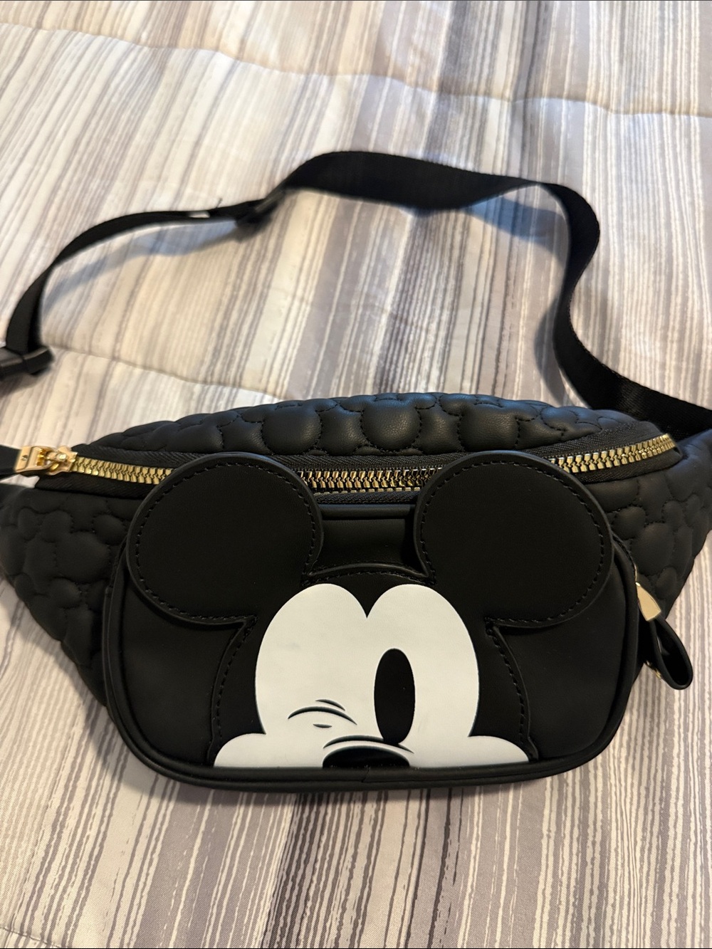Black Mickey Mouse Quilted Belt Bag - Disney-Inspired